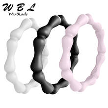 WarBLade-anillos de silicona de bambú para mujer, bandas de goma hipoalergénicas para boda, Crossfit, Flexible, deportivo, 3mm 2024 - compra barato