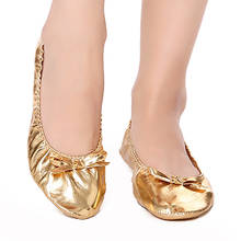 MMX10 PU Top Gold Soft Indian Women's Belly Dance Shoes Ballet Leather Belly Ballet Shoes for Children for Girls 2024 - buy cheap