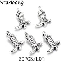 20pcs/lot New Antique Vintage Silver Plated Zinc Alloy Long Cowboy Boots Charm Pendants DIY Jewelry Making for Bracelet Necklace 2024 - buy cheap