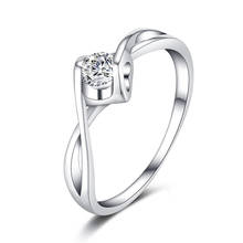 Женские Геометрические кольца Twist, обручальные кольца в сдержанном стиле, серебряные со стразами и цирконием 2024 - купить недорого
