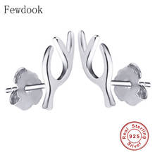 100% 925 Sterling Silver Korea Finger OK Gesture Stud Earrings Kid For Women Girl Pendientes Jewelry Accessories Trendy 2019 NEW 2024 - buy cheap