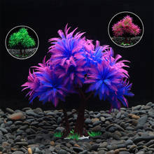 Decoração de aquário plantas artificiais de plástico, decoração de paisagem aquática para tanque de peixes, grama, flor, ornamento 2024 - compre barato