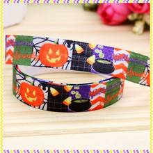 DHK 5/8'' 5yards Fold Elastic FOE halloween printed headband headwear hair band diy decoration OEM Wholesale E103 2024 - buy cheap