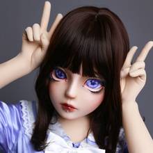 (s08)HIDOLLS Handmade Female Girl Resin Half Head Cosplay Japanese Role Play BJD Kigurumi Mask Crossdresser Doll Mask 2024 - buy cheap