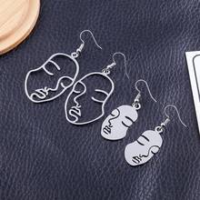 Creative Women Hollow Out Face Dangle Hook Earrings Statement Party Jewelry Gift 2024 - buy cheap