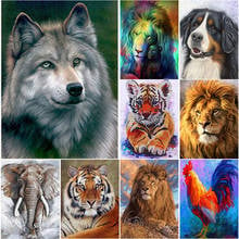 Nova pintura diamante animal tigre 5d diy paisagem bordada ponto cruz quadrado completo broca redonda mosaico decoração para casa presente 2024 - compre barato