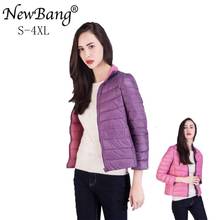 Newbang jaqueta feminina ultraleve e reversível, casaco para mulheres de dois lados, plus size, 3xg 2024 - compre barato