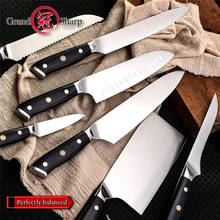 Conjunto de facas de chef alemanha 1.4116, aço de alto carbono, santoku, cutelo de corte, facas japonesas de cozinha, ferramentas para cozinhar, grandshap 2024 - compre barato