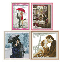 Couple kissing&hugging handmade cross stitch kits 11CT14CT printed pattern crafts DMC on fabric sewing needlework embroidery set 2024 - buy cheap