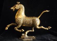 Chinese Folk Bronze Brass Feng Shui Running Horse Horses Yan Swallow Bird Statue 2024 - buy cheap