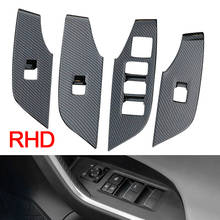 RDH-aspecto de carbono para Toyota rav4 xa50 2019 2020, accesorios interiores, Panel de vidrio para ventana, reposabrazos, interruptor, cubierta de botón, pegatina embellecedora 2024 - compra barato