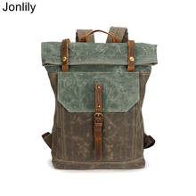 Jonlily mochila vintage unissex, mochila de alta capacidade para viagem, de lona, para laptop e adolescentes, bolsa escolar casual-kg379 2024 - compre barato