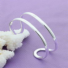 925 Sterling Silver Double Circle Line Bangle Bracelet For Woman Wedding Engagement Fashion Charm Party Jewelry Gift 2024 - buy cheap