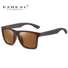 EZREAL Wood Sunglasses Men Women Polarized Rivet Square Sun glasses Brand Designer Real Wood Temple Sunglasses Vintage Glasses 2024 - buy cheap