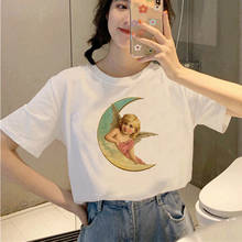 Women Vintage Style Fashion Realistic baby angel Print Funny Summer T shirt Women Princess Short T Shirt 2024 - buy cheap