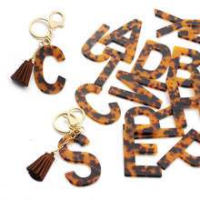 Fashion Leopard 26 Initials Letter Pendant Key Chain Acrylic A To Z Keyrings Car Key Ring Keychain For Women Handbag Accessories 2024 - buy cheap