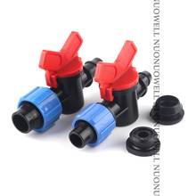 2pcs 16mm 20mm PE Pipe Bypass Ball Valve Threaded Lock Irrigation System Connectors Drip Irrigation Tape Locknut Water Valve 2024 - buy cheap