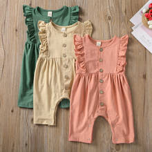 Lovely Newborn Infant Baby Girl Clothes Ruffle Romper Jumpsuit Solid Outfit 0-18M 2024 - buy cheap