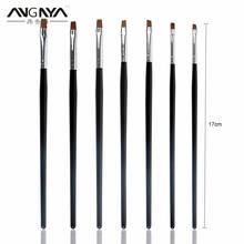 ANGNYA 7Pcs/set Nail Art UV Gel Brush Kit Painting Pen Acrylic Builder Flat Crystal Drawing Manicure Brush Nail Art Tools 7sizes 2024 - buy cheap