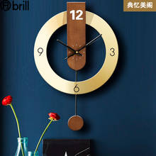 3d metal sala de estar criativo moderno ouro relógio de madeira grande pêndulo relógios parede decoração para casa mecanismo horloge mural presente 2020 2024 - compre barato