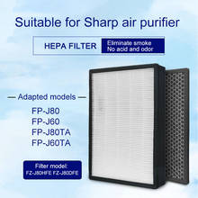 Para afiada purificador de ar FZ-J80HFE FZ-J80DFE h13 hepa + desodorizando filtro carvão ativado FP-J80 FP-J60 j60ta FP-J80TA 2024 - compre barato