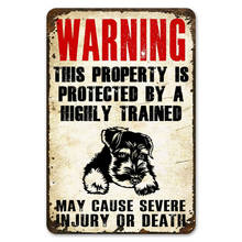 Warning This Property Is Protect By Schnauzer Dog Tin Sign Vintage Farm Decor Art Pet Lover Tin Metal Sign 2024 - buy cheap