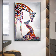 Papel de parede colorido girafa, pintura tela, arte de parede, pôsteres e impressões, animais selvagens, imagem decorativa para decoração da sala de estar 2024 - compre barato