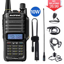 Walkie talkie à prova d'água, 10w, ip68, banda dupla, portátil, cd, caça, rádio amador, uv, 9r plus, hf, transceptor 2024 - compre barato