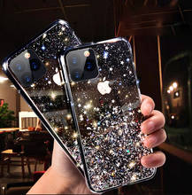 Lovecom glitter bling estrela sequin caso para iphone 13 pro 12 11 pro max xr xs max 6 7 8 plus x transparente macio telefone capa traseira 2024 - compre barato