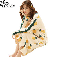 UHYTGF sleepwear women Cotton long-sleeved spring autumn nightdress dress Female Fashion Print pullover Sweet long nightgown1275 2024 - buy cheap
