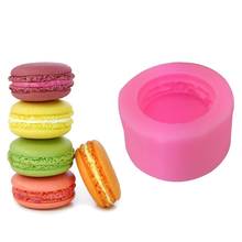 Molde de silicone estilo macaron 3d diy, forma de vela de sabão artesanal, molde de silicone para decoração de bolo fondant, chocolate, sabonete, 1 peça 2024 - compre barato