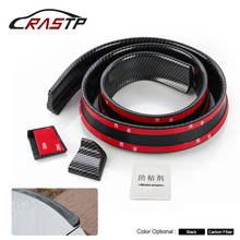 RASTP New Carbon Fiber 1.5m Length 4.5cm width Black PU Car Rear Roof Trunk Spoiler Wing Lip Sticker RS-LKT005 2024 - buy cheap