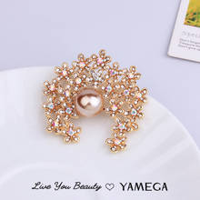 Fashion Gold Rhinestone Brooch Pin Flower Brooches Office Lapel Pins Trendy Jewelry Accesorries Pearl Garland Brooches For Women 2024 - buy cheap
