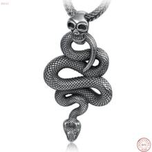 BOCAI S925 Sterling Silver Pendant 2022 New Fashion Personality Skeleton Python Coil Snake Argentum Jewelry for Men Women 2024 - buy cheap