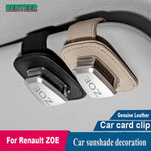 Car Sunshade Car Glass Clip Card Holder Sticker For Renault ZOE 2024 - buy cheap