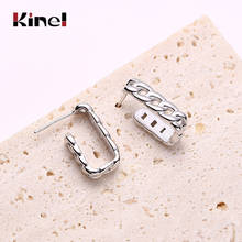 Kinel-pendientes de plata de ley 925 con cadena geométrica, joyería hecha a mano, para mujeres 2024 - compra barato