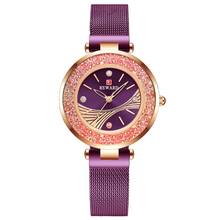 REWARD Rotation Diamond Fashion New Women Watches Glowing Dial Mesh Strap Quartz Japan Movement Waterproof Wristwatch Girl Clock 2024 - buy cheap