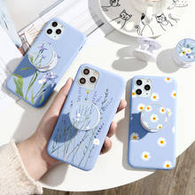 Luxury Flower Silicone Phone Holder Case For iPhone 12 Mini 11 Pro XS MAX X XR 5 5s SE 2020 6 6S 7 8 Plus Shockproof Cover Funda 2024 - buy cheap