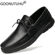 Genuine Leather Loafers Male 2021 New Fashion Men's Shoes Casual White Black Slip On Shoe Male Nice Flats Shoes For Men Hot Sale 2024 - buy cheap