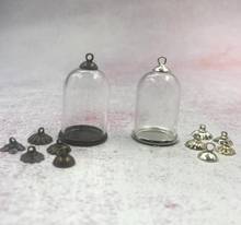 Conjunto de tubos de cristal con forma de globo, set de 10/30/50/100/300 piezas, 30x20mm, con tapa, botella de vidrio, vial, colgante, collar, colgante, joyería 2024 - compra barato