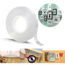 Adhesivo reutilizable de doble cara, cinta Nano transparente extraíble, lavable, bucle de discos, dispositivo de pegamento de corbata, 1/2/3/5m 2024 - compra barato