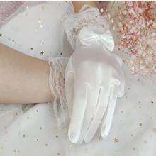 3-7-12 years old5pc/lot Kid primary school student  flower girl short gloves white dancing performance gloves   wholesale 2 size 2024 - buy cheap