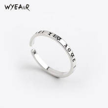 WYEAIIR Vintage Greek Letters Exquisite Original Sweet Fresh 925 Sterling Silver Female Resizable Opening Rings 2024 - buy cheap