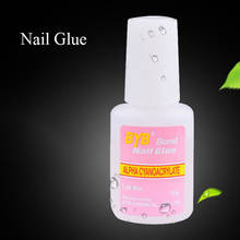 10g beautiful nail art glue with brush on strong adhesive fake acrylic false tip Special glue for false nail paste 2024 - buy cheap