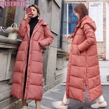 2020 inverno casaco feminino novo com capuz acolchoado grande tamanho pão casaco de algodão acolchoado jaqueta, quente longo sobre o joelho acolchoado parka 2024 - compre barato