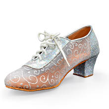 Evkoodance Hot Fashion Ballroom Shoes Women Silver Low Heel Latin Salsa Dance Shoes for Dancing  Wedding Party Size US4-US12 2024 - buy cheap