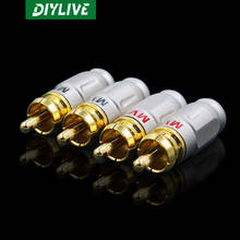 DIYLIVE MVS pure copper gold plated RCA lotus head aperture 5mm solder-free RCA audio signal plug 2024 - buy cheap