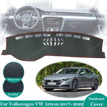Capa protetora para painel de carro, capa antiderrapante de couro para volkswagen vw arteon 2017 ~ 2020 2024 - compre barato