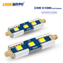 Anmingpu 2x lâmpada de sinal festão led 31mm 36mm 39mm 41mm c5w c10w led 3030 smd lâmpada interior do carro luz da placa de licença 2024 - compre barato