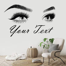Lash & Brows Eyes Quote Text Wall Stickers Fashion Vinyl Eyelashes Wall Decals Beauty Salon Eyebrows Store Decor 2024 - buy cheap